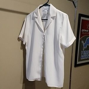 Rena Rowan short sleeve shirt size 6 cream